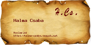 Halma Csaba névjegykártya
