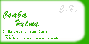 csaba halma business card